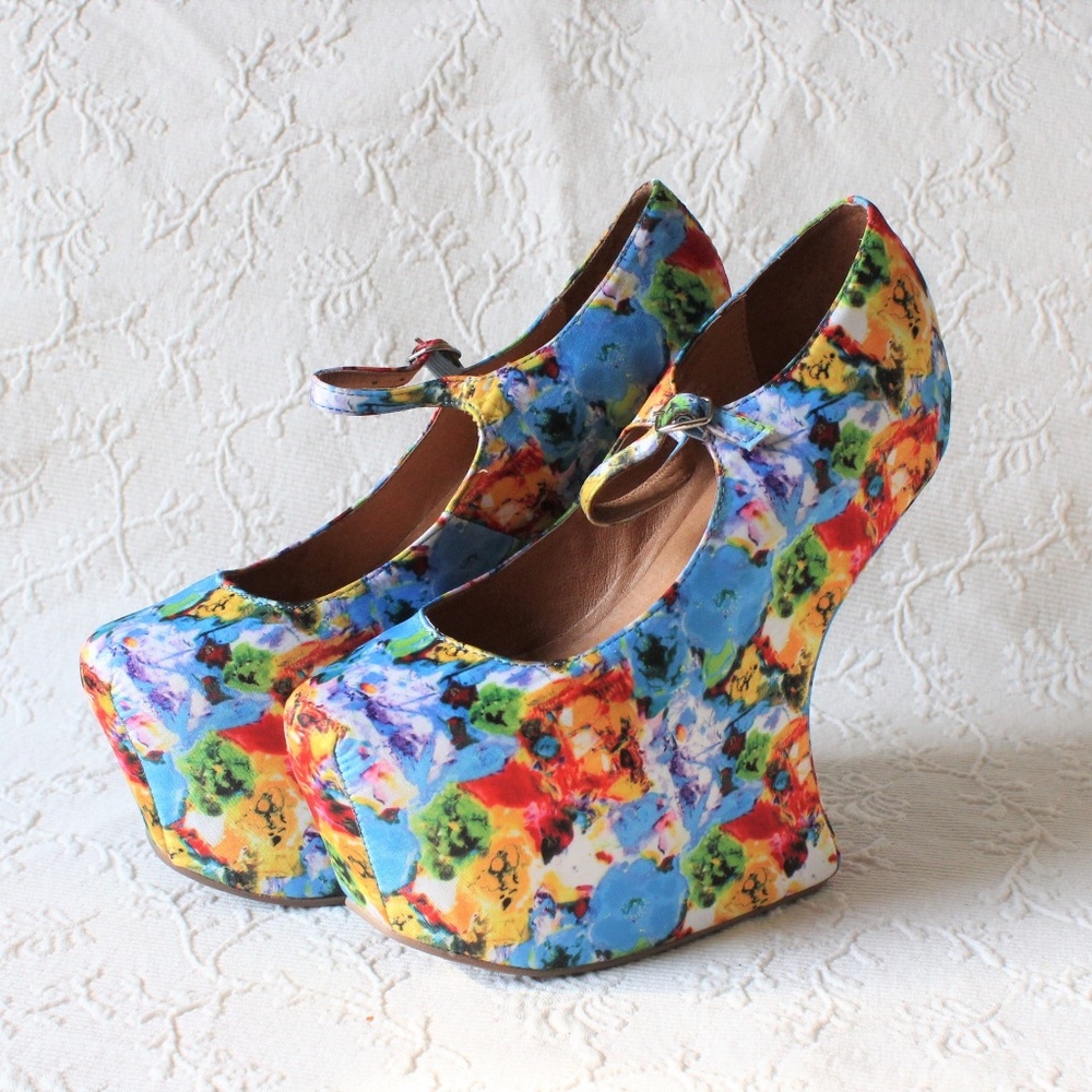 Jeffrey Campbell Night Walk Floral Print Mary Jane
